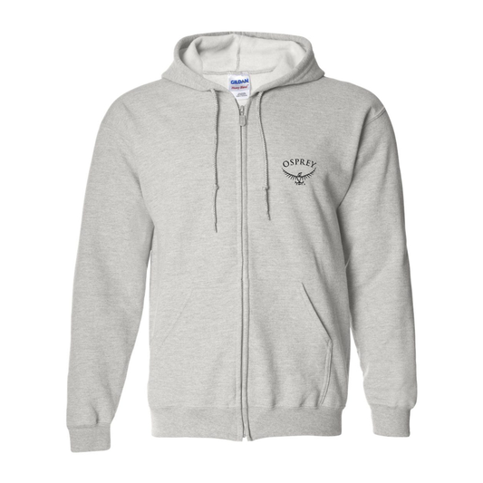 Men's Osprey Black  Gildan  Heavy Blend Full Zip Hooded Sweatshirt