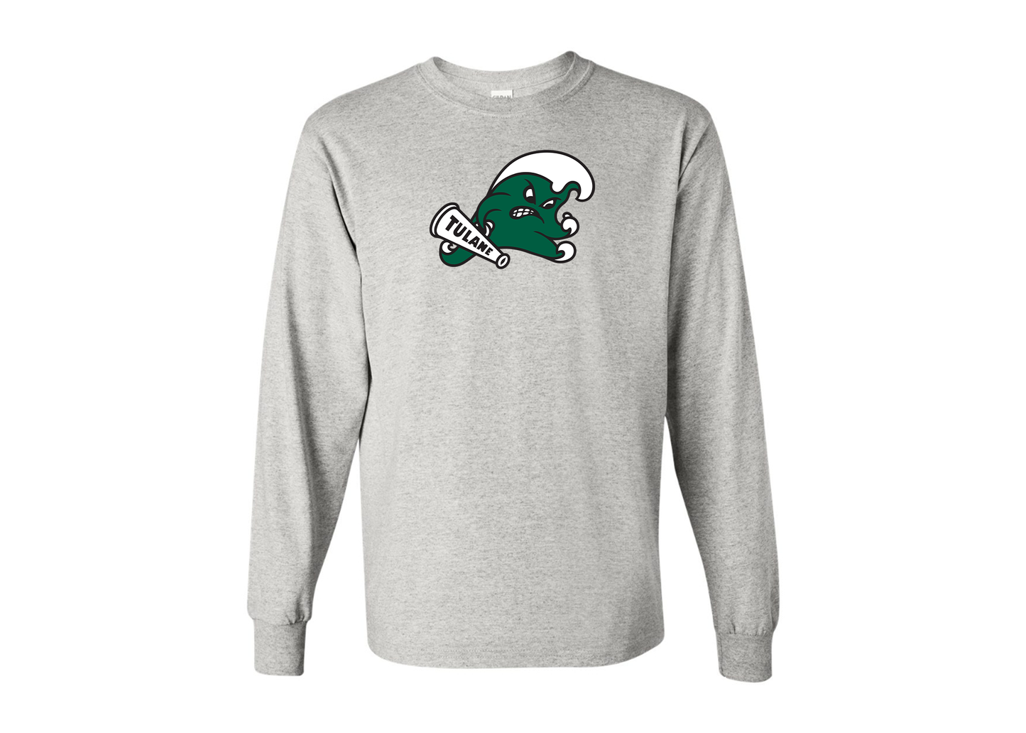 Men's Tulane Green Wave Gildan Heavy Cotton Long Sleeve T-Shirt