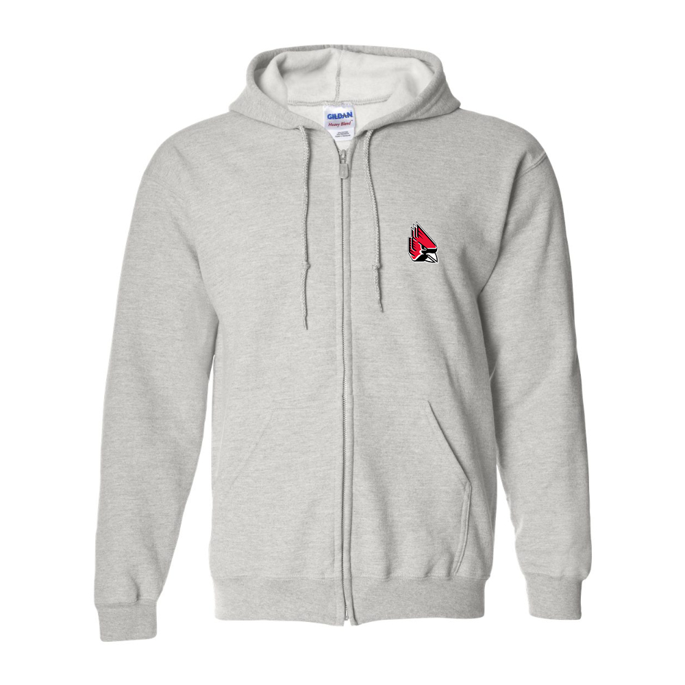 Men's  Ball State Cardinals Gildan  Heavy Blend Full Zip Hooded Sweatshirt