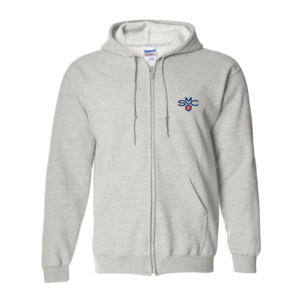 Men's Saint Marys Gaels Logo Gildan  Heavy Blend Full Zip Hooded Sweatshirt