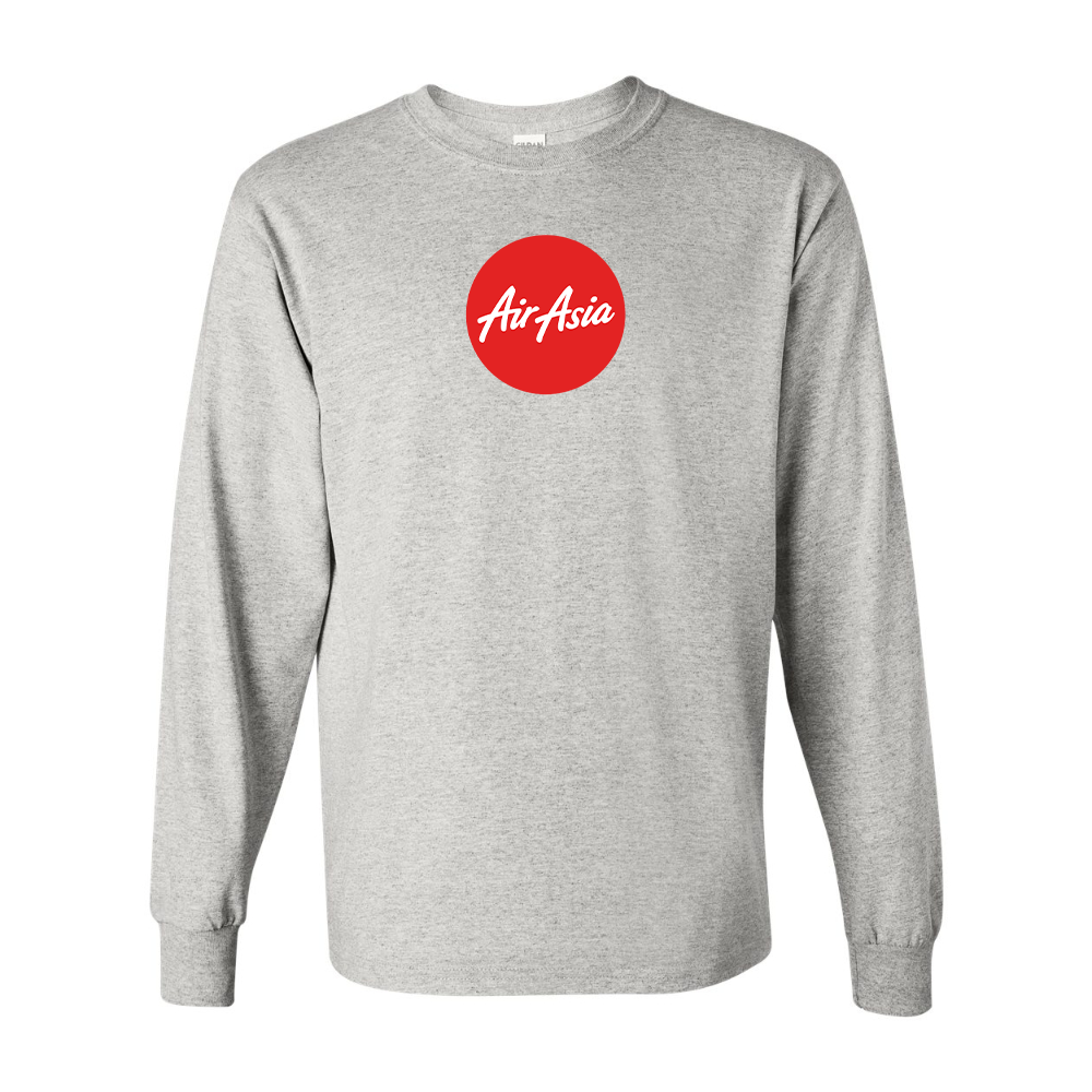 Men's Air Asia Logo Gildan Heavy Cotton Long Sleeve T-Shirt