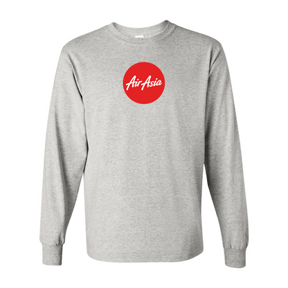 Men's Air Asia Logo Gildan Heavy Cotton Long Sleeve T-Shirt