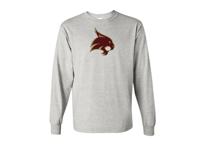 Men's Texas State Bobcats Gildan Heavy Cotton Long Sleeve T-Shirt