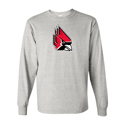 Men's   Ball State Cardinals Gildan Heavy Cotton Long Sleeve T-Shirt