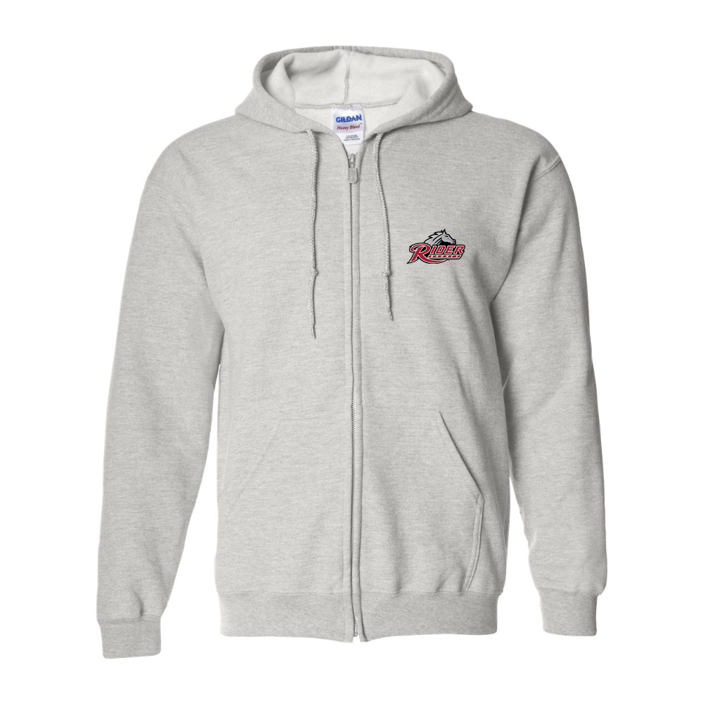 Men's Rider Broncs Logo Gildan  Heavy Blend Full Zip Hooded Sweatshirt