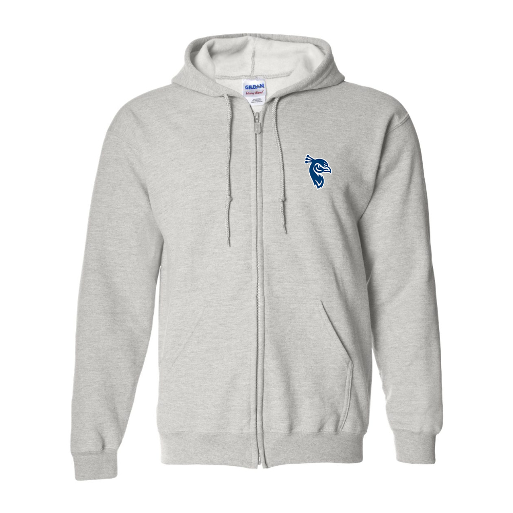 Men's Saint Peters Peacocks Logo Gildan  Heavy Blend Full Zip Hooded Sweatshirt