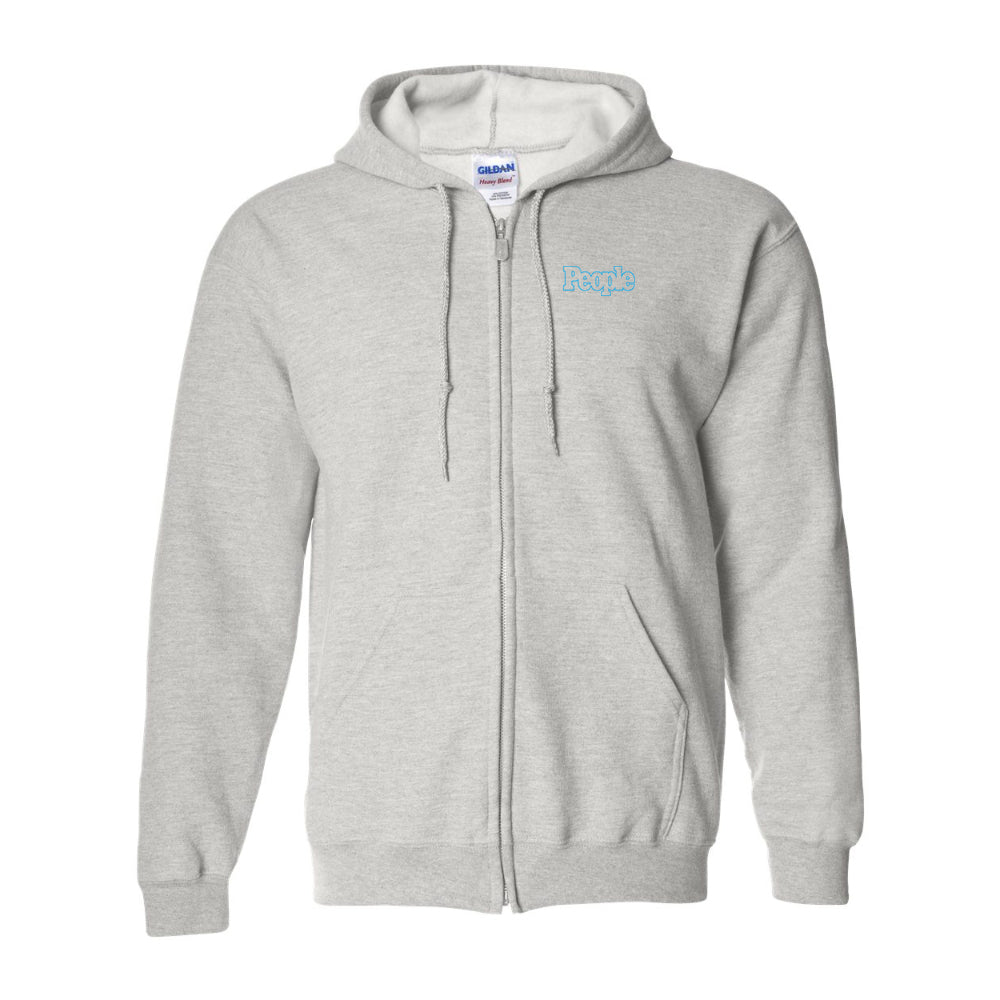Men's People Magazine Logo Gildan  Heavy Blend Full Zip Hooded Sweatshirt