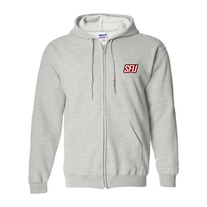 Men's Saint Francis Red Flash Logo Gildan  Heavy Blend Full Zip Hooded Sweatshirt