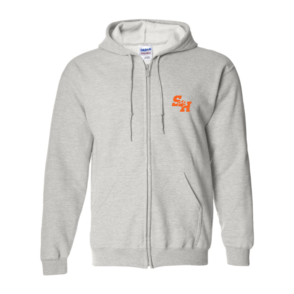 Men's Sam Houston State Bearkats Logo Gildan  Heavy Blend Full Zip Hooded Sweatshirt