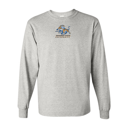 Men's Savannah State Tigers Logo Gildan Heavy Cotton Long Sleeve T-Shirt