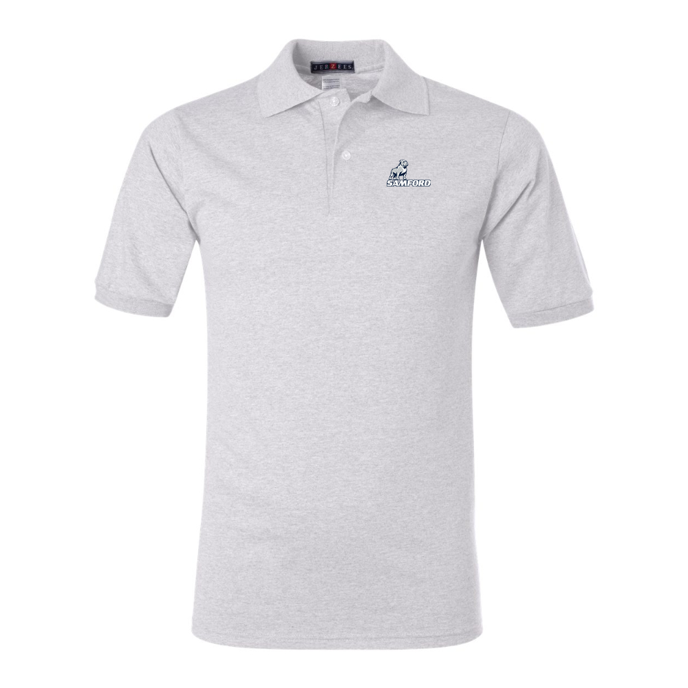 Men's Samford Bulldogs Logo JERZEES  SpotShield polo
