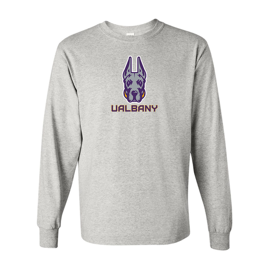 Men's Albany Great Danes Gildan Heavy Cotton Long Sleeve T-Shirt