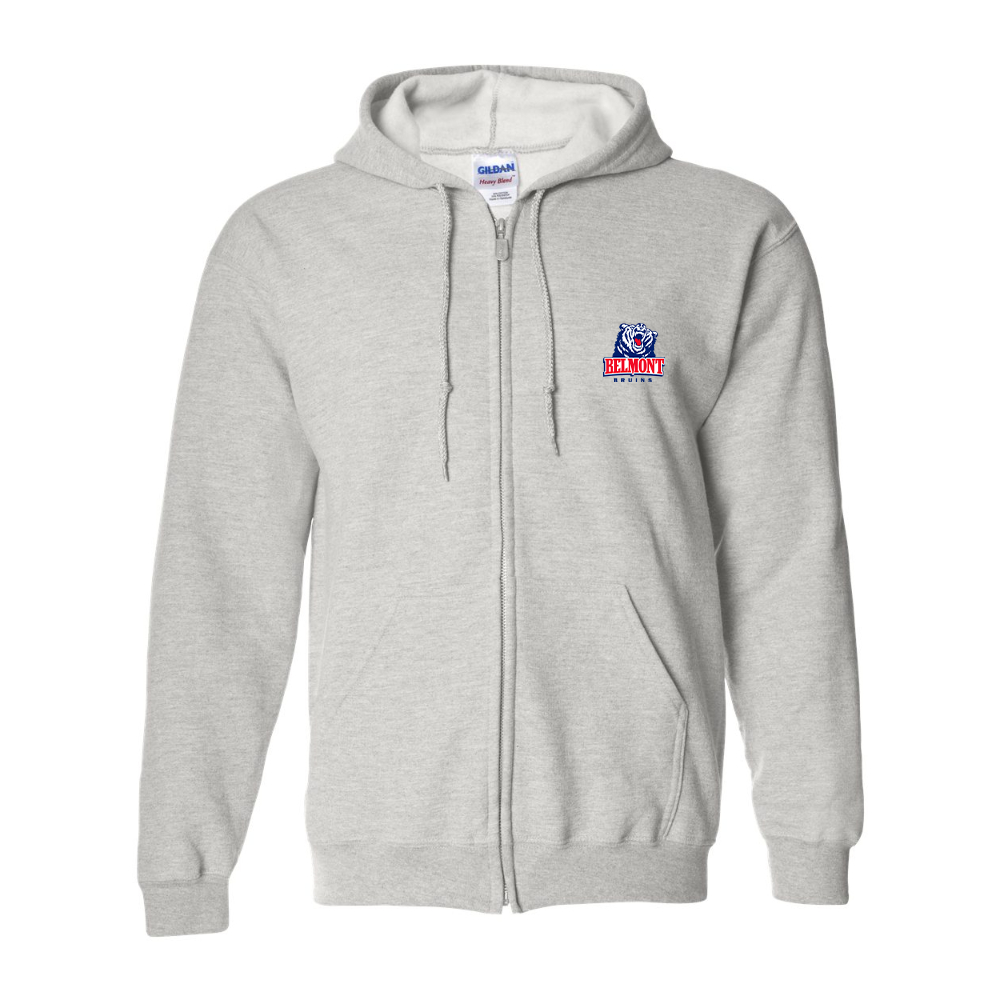 Men's  Belmont Bruins   Gildan  Heavy Blend Full Zip Hooded Sweatshirt