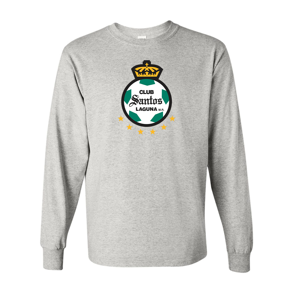 Men's Santos Laguna Soccer Gildan Heavy Cotton Long Sleeve T-Shirt