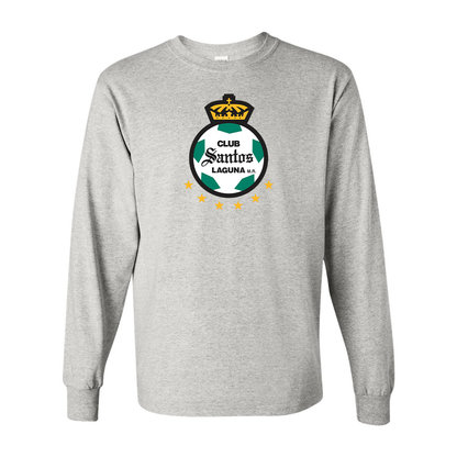 Men's Santos Laguna Soccer Gildan Heavy Cotton Long Sleeve T-Shirt