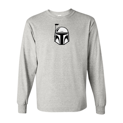 Men's Star Wars Boba Fett Helmet Gildan Heavy Cotton Long Sleeve T-Shirt