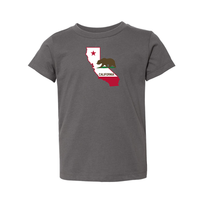 California Bear Map BELLA  CANVAS Toddler Jersey Tee