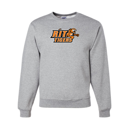 Men's RIT Tigers Logo  JERZEES NuBlend Crewneck Sweatshirt