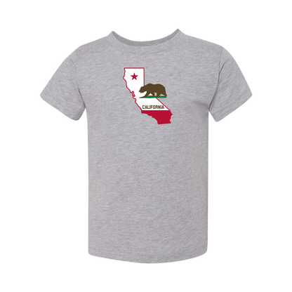 California Bear Map BELLA  CANVAS Toddler Jersey Tee