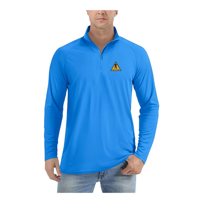 Men's Men at Work Logo Lightweight Quarter-Zip Athletic Shirt Long Sleeve Performance Wear
