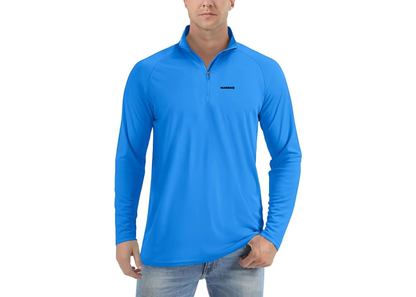 Men's Nasdaq Logo  Lightweight Quarter-Zip Athletic Shirt Long Sleeve Performance Wear