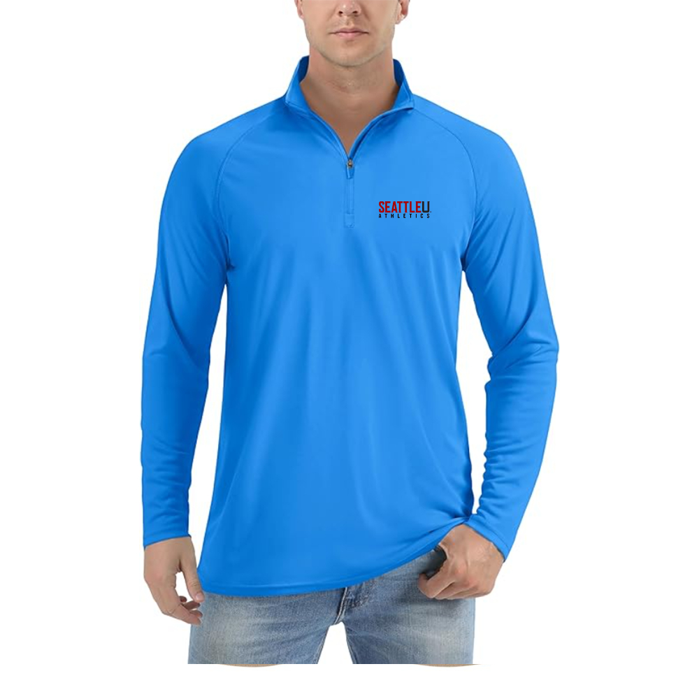 Men's Seattle Redhawks Logo Lightweight Quarter-Zip Athletic Shirt Long Sleeve Performance Wear