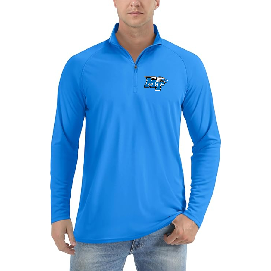 Men's Middle Tennessee Blue Raiders  Lightweight Quarter-Zip Athletic Shirt Long Sleeve Performance Wear