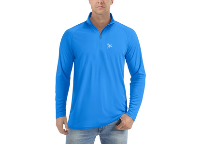 Men’s The xx Logo Lightweight Quarter-Zip Athletic Shirt Long Sleeve Performance Wear