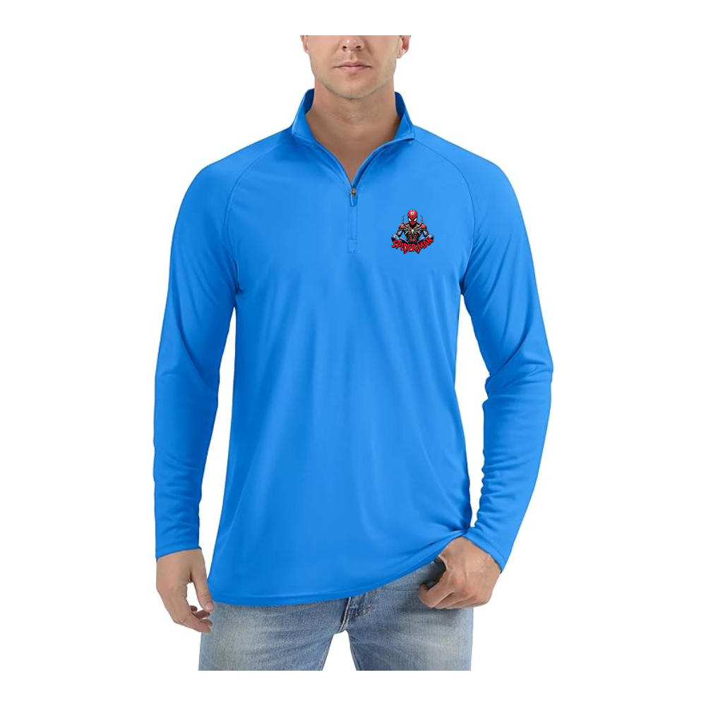 Men's Spider-Man 2025  Lightweight Quarter-Zip Athletic Shirt Long Sleeve Performance Wear