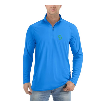 Men's Ahold Delhaize Symbol  Lightweight Quarter-Zip Athletic Shirt Long Sleeve Performance Wear