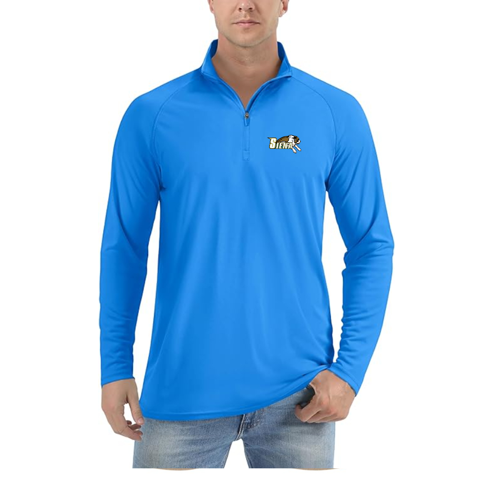 Men's Siena Saints Logo  Lightweight Quarter-Zip Athletic Shirt Long Sleeve Performance Wear