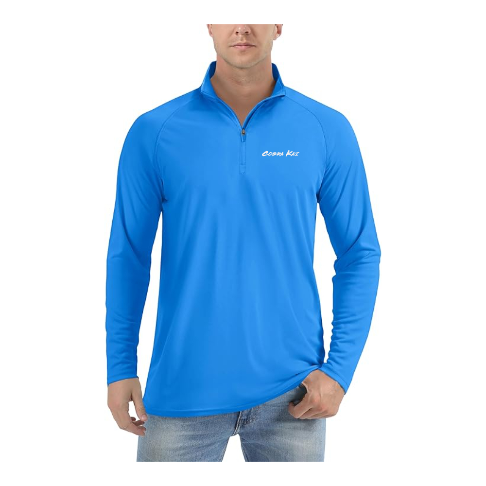 Men's Cobra Kai Lightweight Quarter-Zip Athletic Shirt Long Sleeve Performance Wear