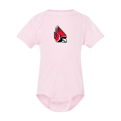 Ball State Cardinals  Rabbit Skins Infant Baby Rib Bodysuit