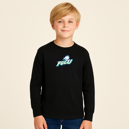 Youth Florida Gulf Coast Eagles Logo Cotton Long Sleeve T-Shirt