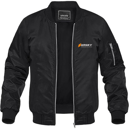 Men's SUNSKY Logo Lightweight Bomber Jacket Windbreaker Softshell Varsity Jacket Coat