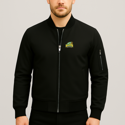 Men's George Mason Patriots Logo Lightweight Bomber Jacket Windbreaker Softshell Varsity Jacket Coat