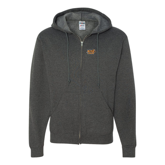 Men's RIT Tigers Logo JERZEES NuBlend Full-Zip Hooded Sweatshirt