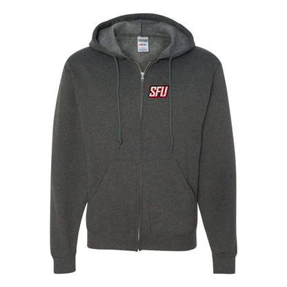 Men's Saint Francis Red Flash Logo JERZEES NuBlend Full-Zip Hooded Sweatshirt