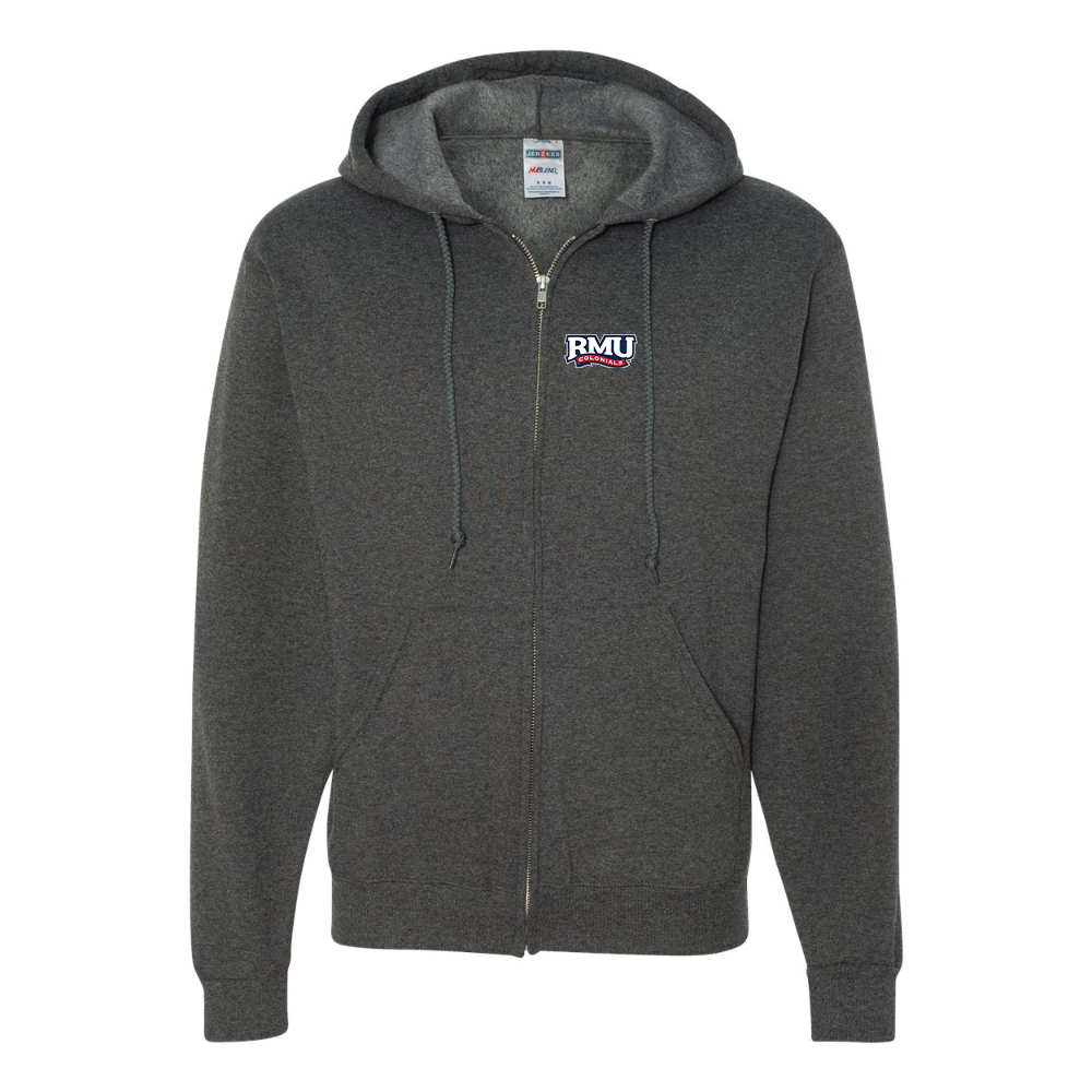 Men's Robert Morris Colonials Logo JERZEES NuBlend Full-Zip Hooded Sweatshirt