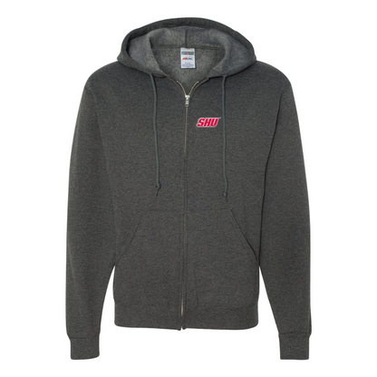 Men's Sacred Heart Pioneers Logo JERZEES NuBlend Full-Zip Hooded Sweatshirt