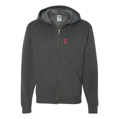 Men's San Diego State Aztecs Logo JERZEES NuBlend Full-Zip Hooded Sweatshirt