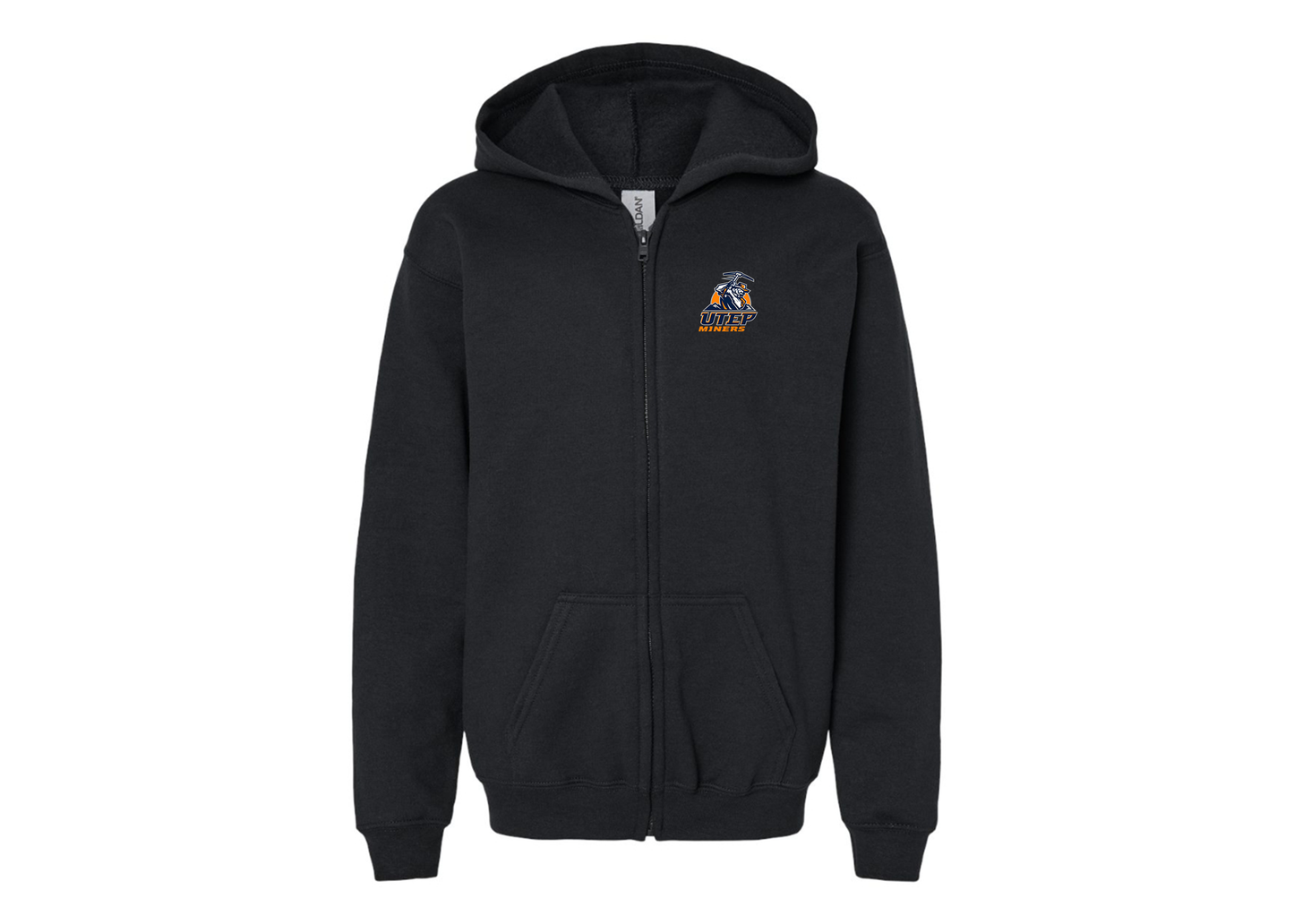 Gildan Heavy Blend Youth UTEP Miners Full Zip Hooded Sweatshirt