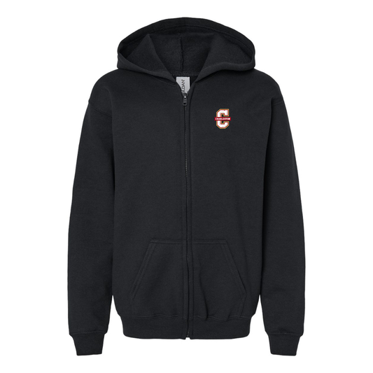 Youth Charleston Cougars Gildan Heavy Blend Full Zip Hooded Sweatshirt