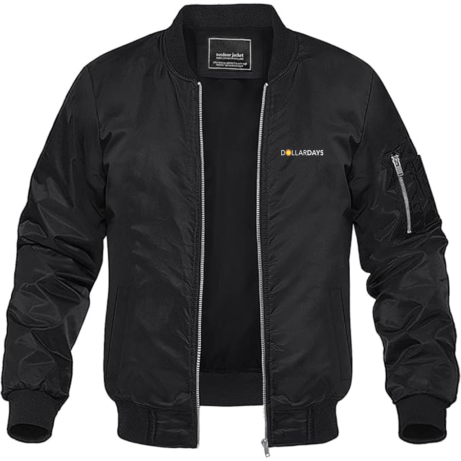 Men's Dollar Days Logo Lightweight Bomber Jacket Windbreaker Softshell Varsity Jacket Coat