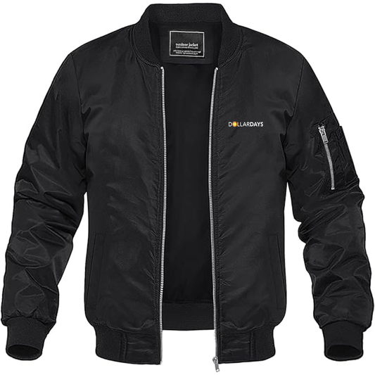Men's Dollar Days Logo Lightweight Bomber Jacket Windbreaker Softshell Varsity Jacket Coat