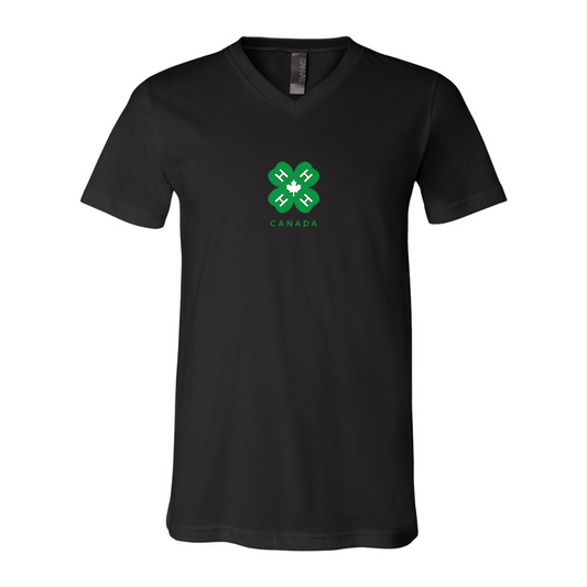 4H Canada Logo BELLA  CANVAS - Jersey V-Neck T-Shirt