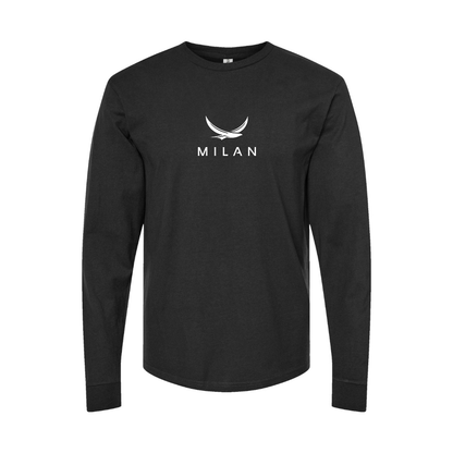 Youth Milan Red Logo Cotton Long Sleeve T-Shirt