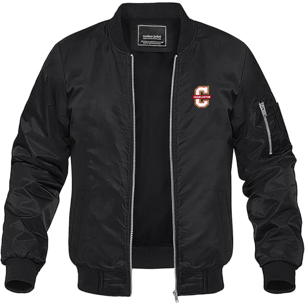Men's Charleston Cougars Lightweight Bomber Jacket Windbreaker Softshell Varsity Jacket Coat