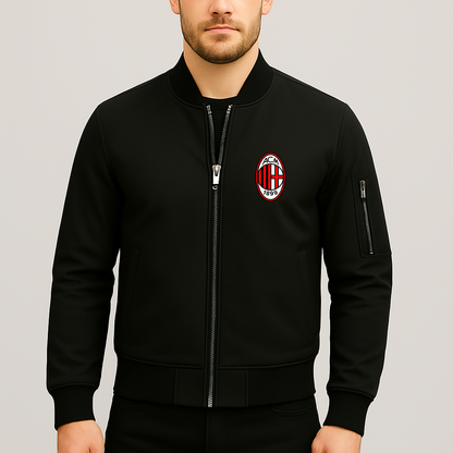 Men’s AC Milan Soccer Lightweight Bomber Jacket - Black