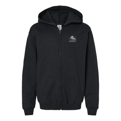 Gildan Heavy Blend Youth Savannah State Tigers Logo Full Zip Hooded Sweatshirt